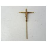 Classic Brass Wall Hanging Crucifix 10"
