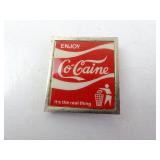 Adult Humor "Enjoy Co-Caine" Coca Cola Parody Pin