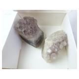 Lot of 2 Amethyst Geode Crystal Specimens