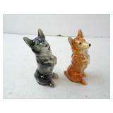Pair of Vintage Goebel Corgi Porcelain Salt &