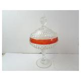 Vintage Indiana Glass Ruby Flash Diamond Point