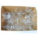 Lot of Vintage Clear Glass Champagne & Wine