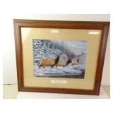 Bernie Jensen Elk Crossing Framed Print - 26x22'