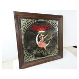 Miller High Life Framed Bar Mirror - 19x19'
