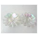 Vintage Iridescent Glass Candle Holders