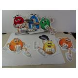 Thick Plastic M&M Store Display Signs - 1990's