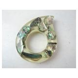 Vintage Wondermold Abalone Shell Teardrop Trivet