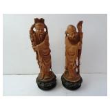 Pair of 10.5' Asian Chalk Statues
