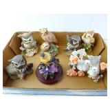Lot of Bird Themed Dï¿½cor Figurines - Owls Doves &