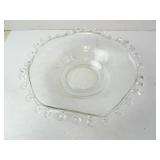 Vintage Heisey Lariat Crimped Glass Serving Bowl