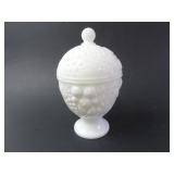 Vintage Avon Lidded Milk Glass Pedestal Candy