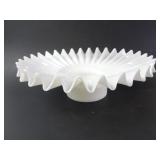9.5' Vintage Milk Glass Petticoat Bowl