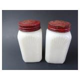 Pair of Vintage Milk Glass Salt & Pepper Shakers