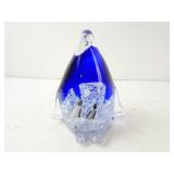 Hand Blown Art Glass Penguin Scene Paperweight