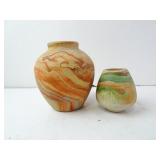 Lot of 2 Vintage Nemadji Pottery Vases