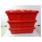 Lot of LEWISystems Red Lidded Storage Totes