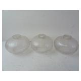 Lot of 3 Vintage Matte Iridescent Glass Lamp