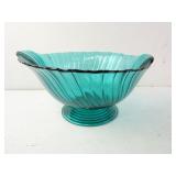 Vintage Jeanette Glass Ultramarine Swirl Console