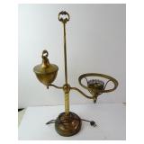 Antique Brass Electric Student Lamp - Missing