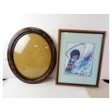 Lot of 2 Photo/Art Frames - Antique Bubble Frame