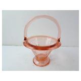 Vintage Heisey Flamingo Pink Double Rib Handled