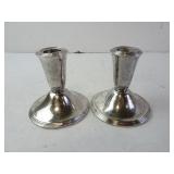 Pair of Sterling Silver Weighted Candlesticks