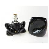 Lot of 2 Vintage Lumina Black Ceramics - Vase &