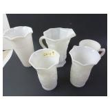 Lot of Vintage Milk Glass Vases & Related
