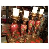 Lot of 4 Matching Decorative Candle Stands