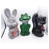 Lot of 3 Vintage Artline Blow Mold Animals -