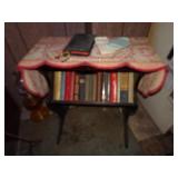 Antique Wood Media Rack with Vintage Books