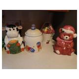 Lot of 4 Ceramic Cookie Jars
