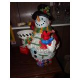 Large Ceramic Snowman with Bowl
