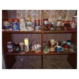 Lot of Beer Steins & Related - Bottom 4 Shelves