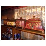 Lot of 4 Lidded Resin Decorative Trinket Boxes