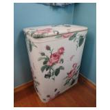 Vintage Floral Upholstered Laundry Hamper