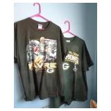 Lot of 2 Green Bay Packers T-Shirts - Size L & XL