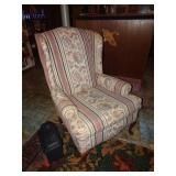 Vintage Upholstered Wingback Chair - In Basement