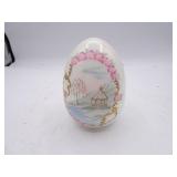 Large Fenton Painted Glass Iridescent Egg