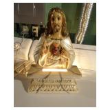 Vintage Plaster Lighted Jesus Statue 16' Tall