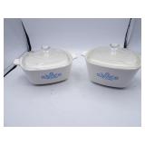 Lot of 2 Corningware Blue Cornflower Casserole