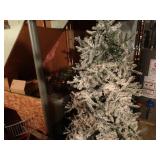 Flocked 6ft Faux Christmas Tree & Christmas Dï¿½cor