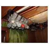 Large Lot of Hardware in Organizers on Ceiling -