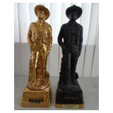 Set of 2 19' Tall John Wayne Whiskey Decanters