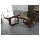 Matching Set of Glass Top End Tabled