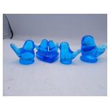 Lot of Vintage Glass Bluebird Figurines