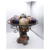 Table Centerpiece with Glazed Pottery Balls 11' x