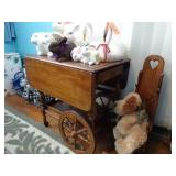 Vintage Colonial Drop Leaf Bar/Tea Cart -
