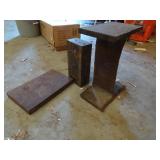 Lot of 2 Steel Blocks & I-Beam Segment