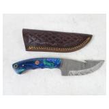 4" Drop Point Damascus Blade MHS Cutlery Sheath
